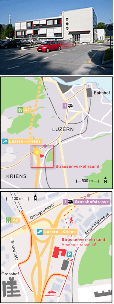Strassenverkehrsamt Aussenbereich und Standort